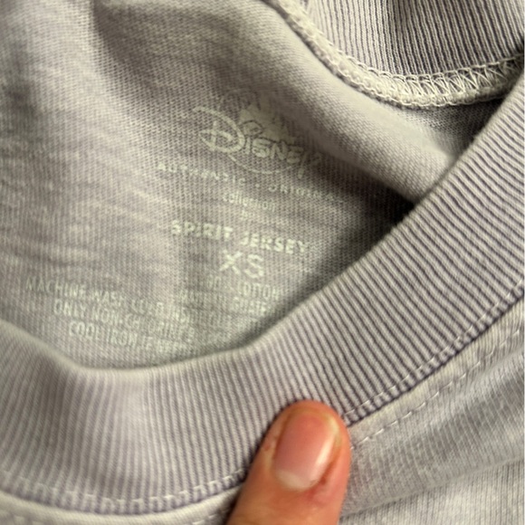 WALT DISNEY WORLD SPIRIT JERSEY Womens Lilac Shirt Shimmer Puff Print Spellout M - Picture 5 of 6